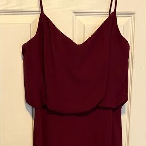 Elegant Burgundy Spaghetti Strap Dress